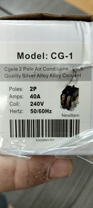 магнитный пускатель на сплит систему 2p-40a coil 208-240VAC