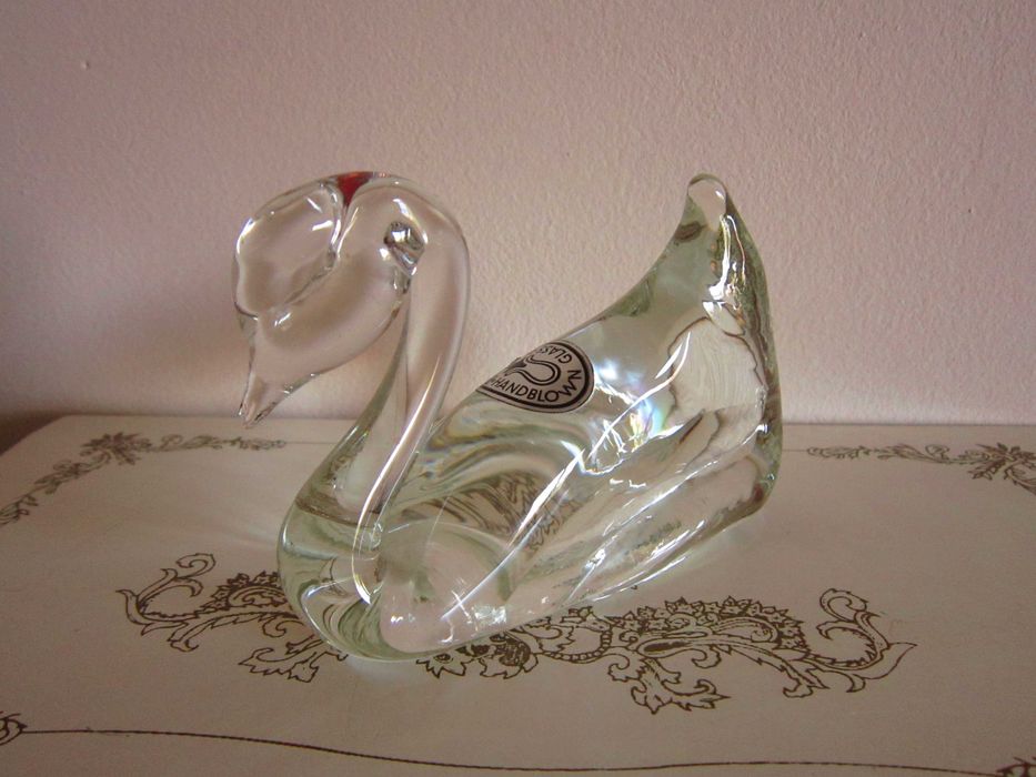cadou deosebit rar Lebada Pilgrim Hand Blown Glass 1960