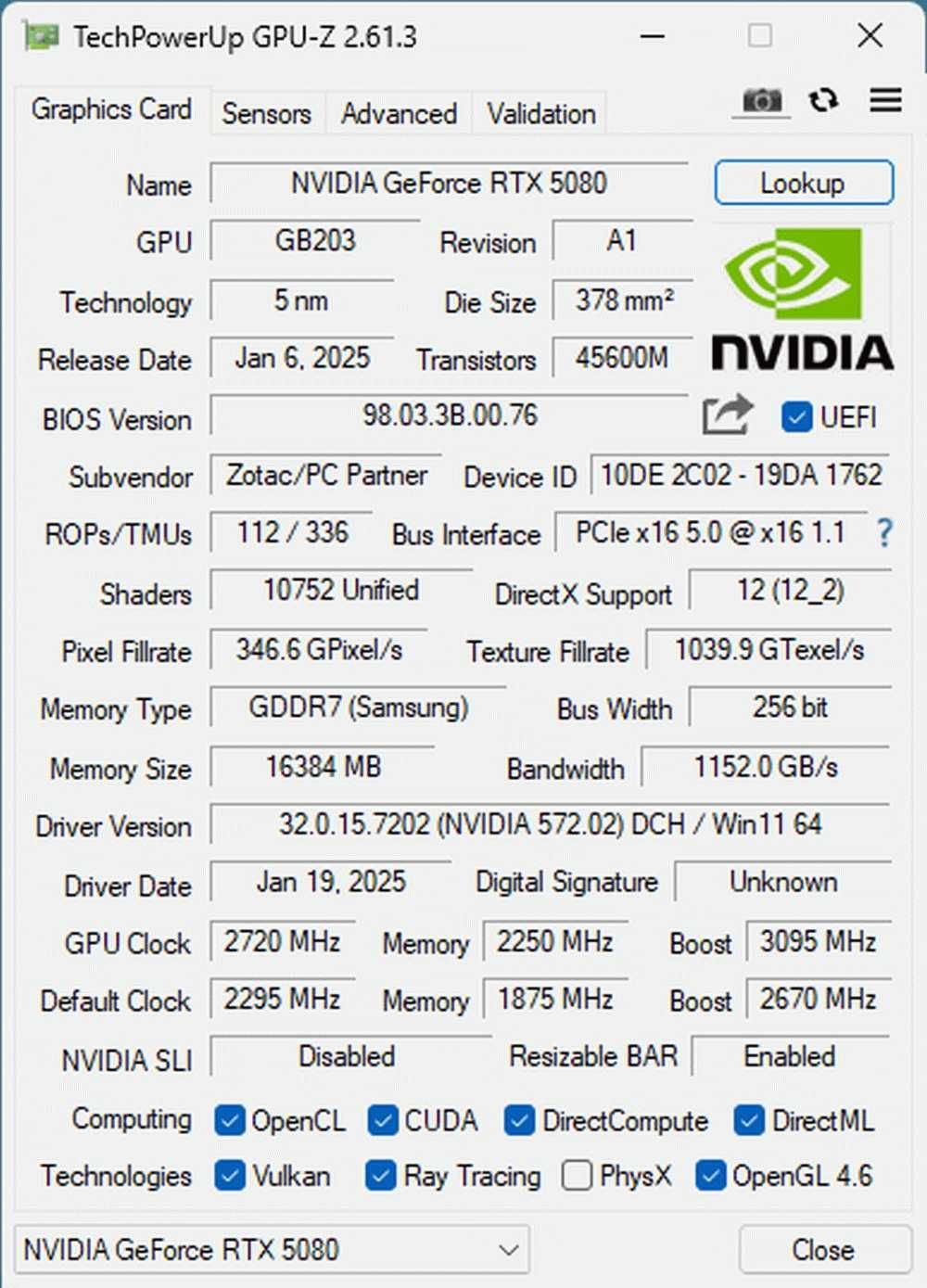 Nvidia Zotac Core Solid RTX 5080 16GB GDDR7 256bit - 5 години гаранция