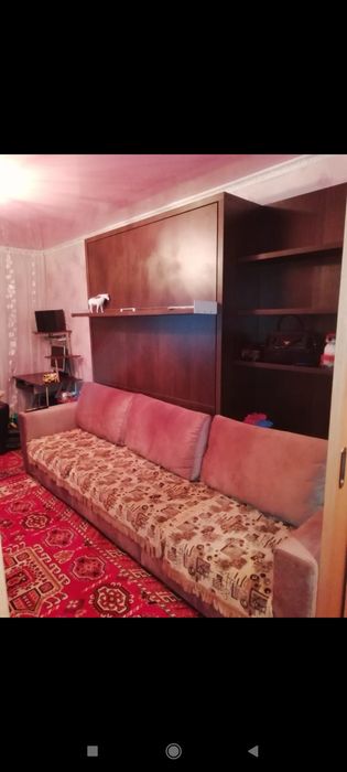Кровать-трансформер, с диваном и полками