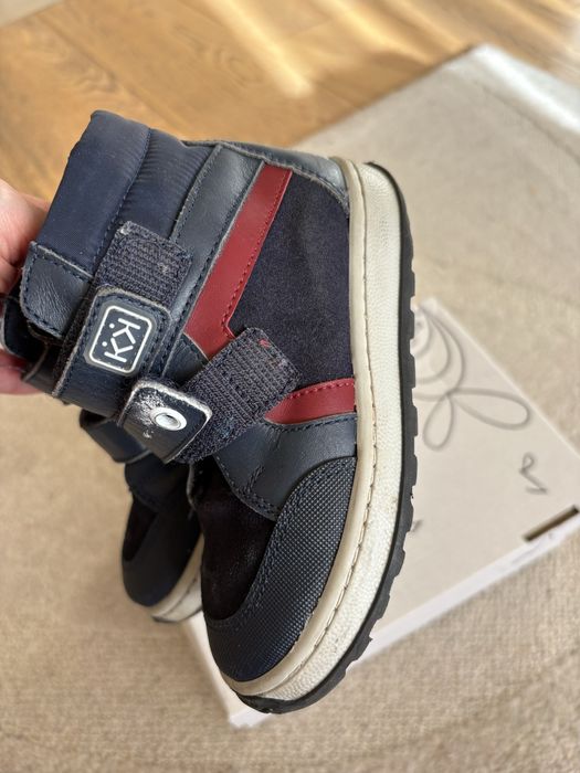 Детски подплатени кожени зимни боти Колев и Колев 25 номер тъмно сини