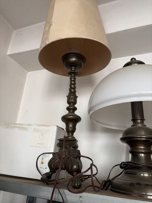 Veioze din bronz si lemn