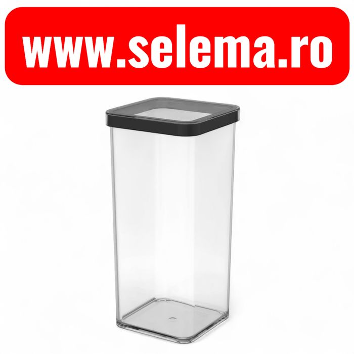 Rotho Loft Cutie depozitare plastic patrata transparenta cu capac alb