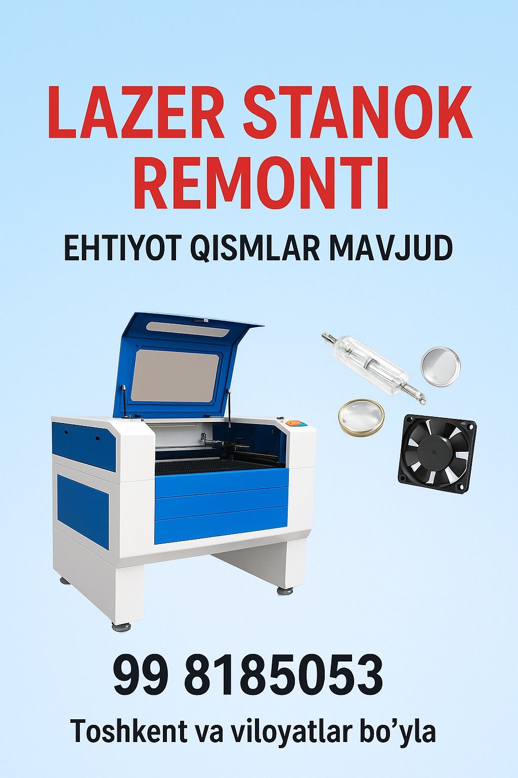 Lazer stanok remonti + ehtiyot qismlar!
