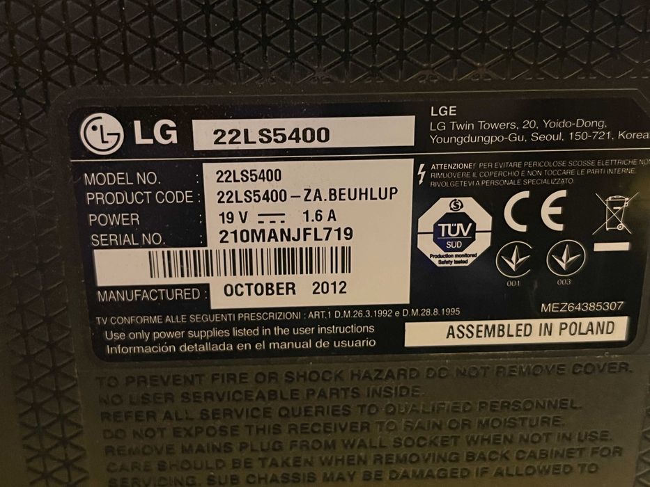 LED tv LG 22" 22LS5400