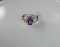 Inel aur 9kt cu Ametist si diamante naturale