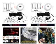 Lumini ambientale auto neon Fibra RGB - Bluetooth 5/6 led 2 modele