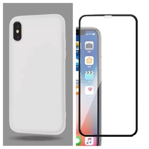 Iphone X XS XR XS MAX Husa Silicon Alcantara Interior + Folie Sticla