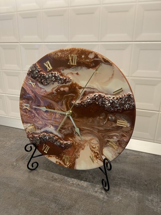 Ceas de perete din rășină cu cristale diametru 30 cm