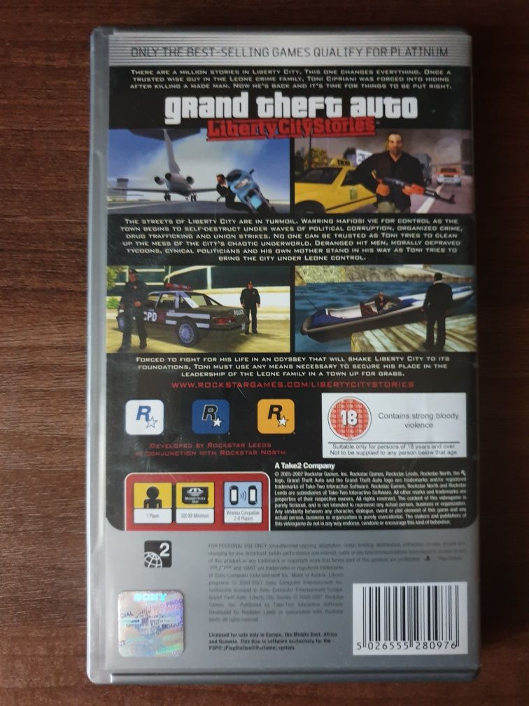 GTA/Grand Theft Auto Liberty City Stories PSP/Playstation Portabil