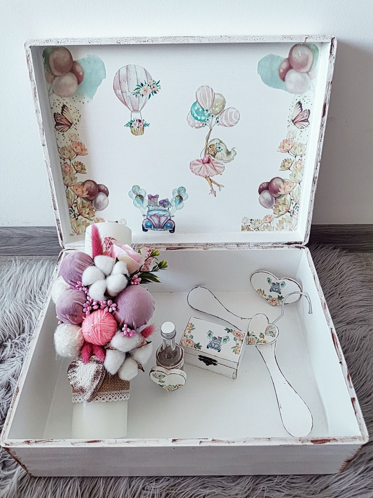 Set botez cutie trusou, lumânare