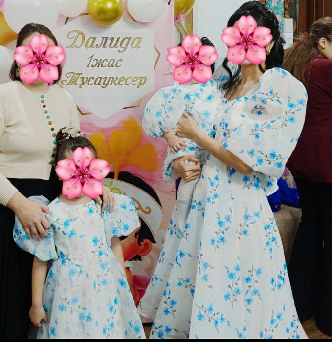 Платье нарядное Мама и Дочка