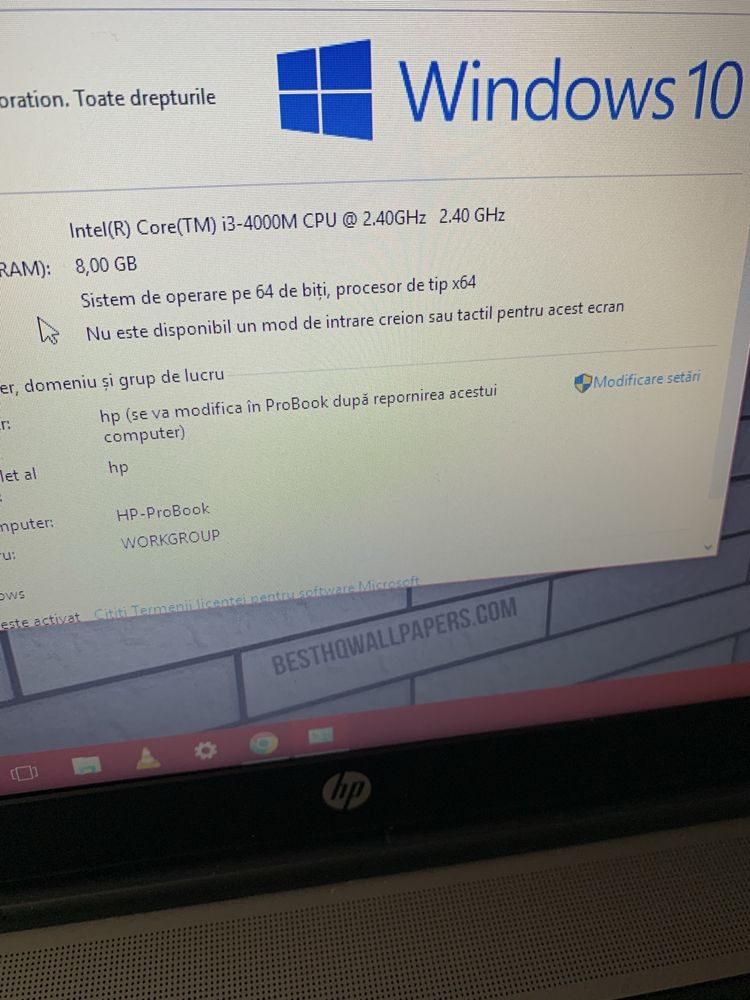 Laptop Hp Slim intel ciore i3,Display 15,6,8gb ram,1000gb m,baterie ok