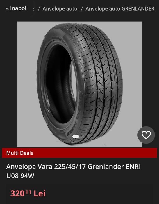 Anvelope/cauciucuri M+S 225/45R17  in stare foarte buna 10% uzura