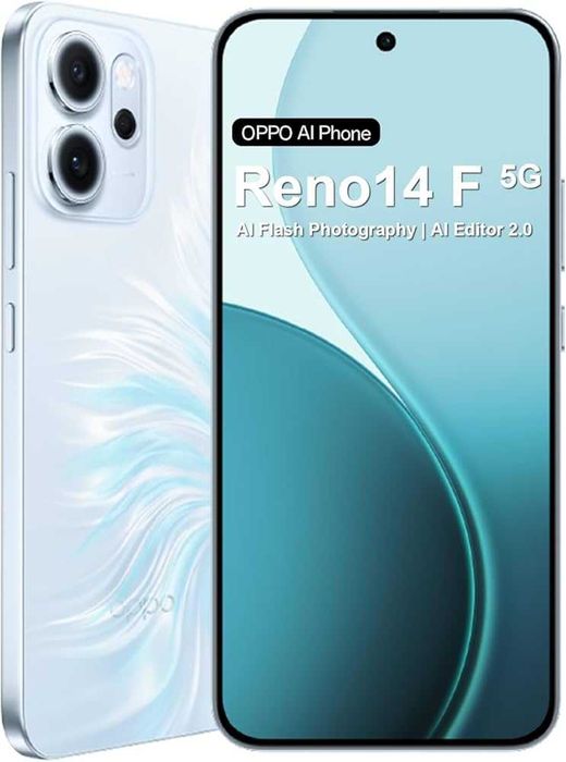 OPPO Reno 14 F 5G, 256GB, 8GB RAM, Opal Blue nou, garantie