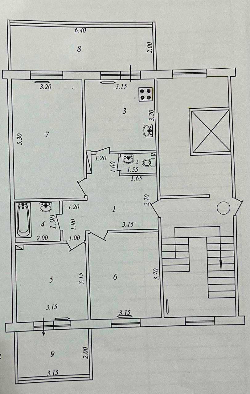 Паркентский банковская 3(4)-комнатная,7/9 92 м²,ремонт меб/тех