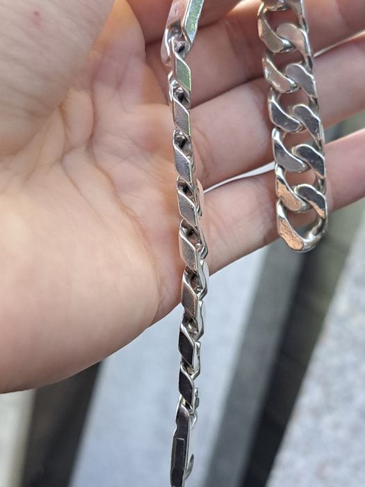 Bratara argint masiv cuban cu placuta