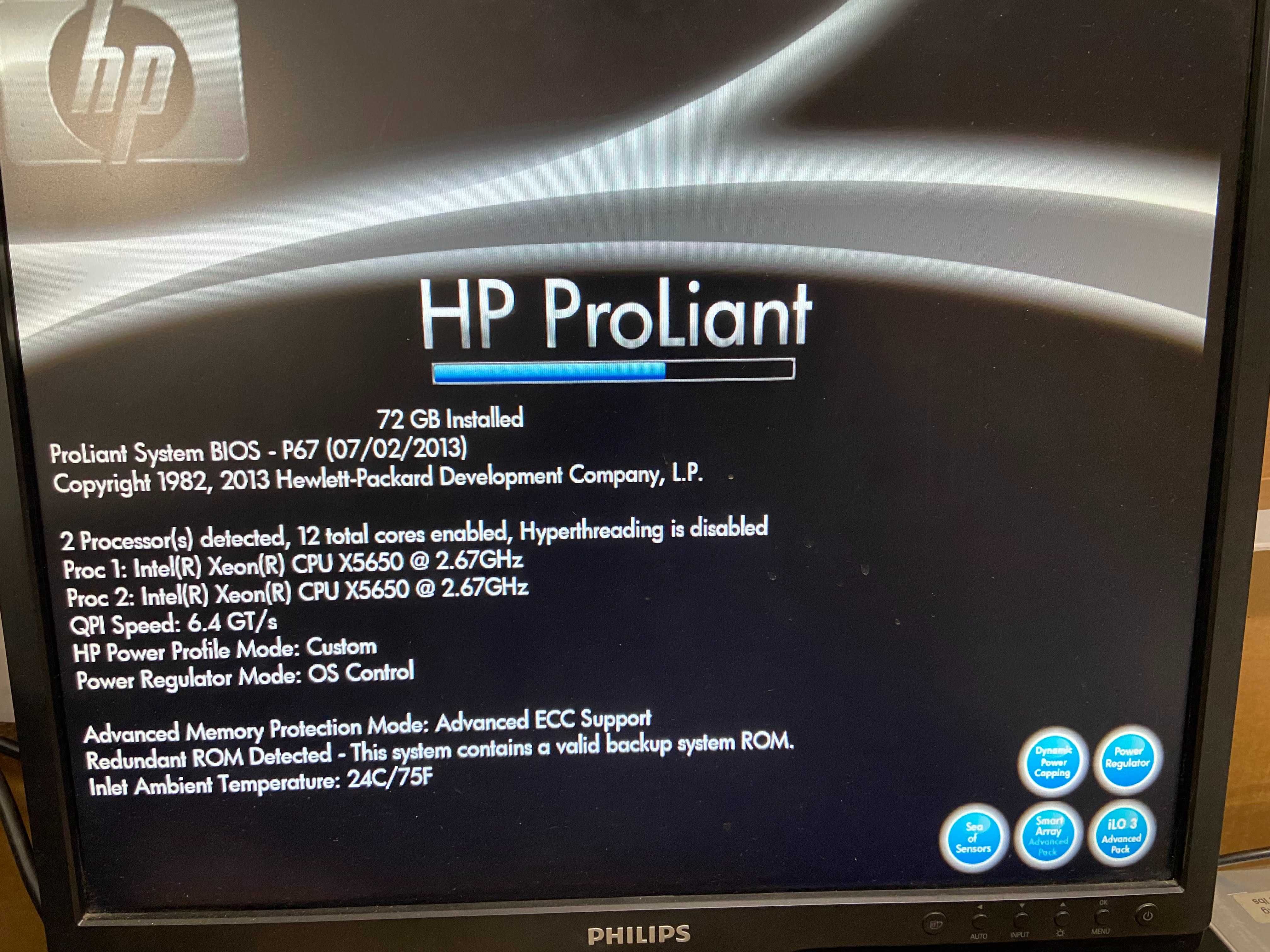 HP DL380 G7 2x Xeon X5650, 72GB RAM, 8x SFF сървър