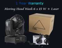 Moving Head Bee Eye 90W Beam Wash + Laser RGBW Sigilate Case Transport