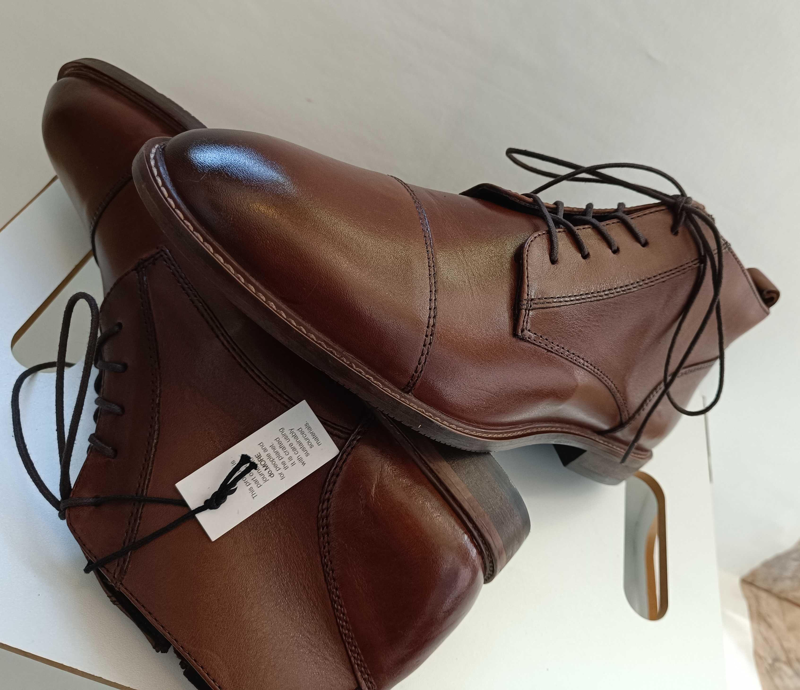 Ghete lace up 44 cap toe premium Pier One 44 piele naturala moale