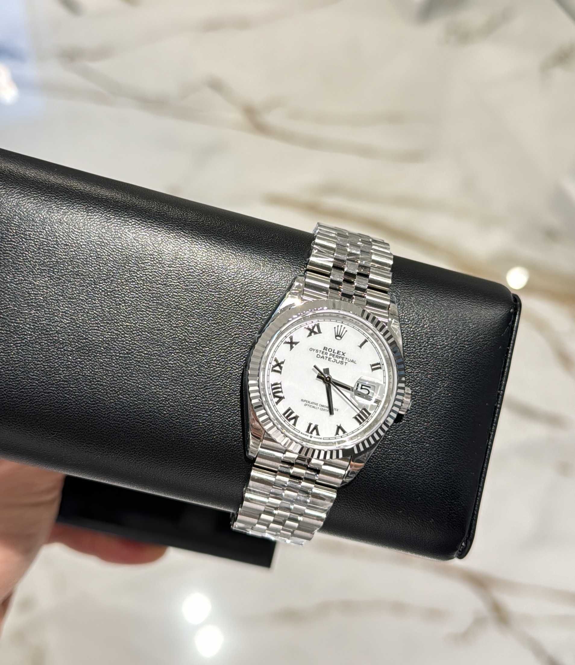 Rolex datejust 36mm сребро/римско