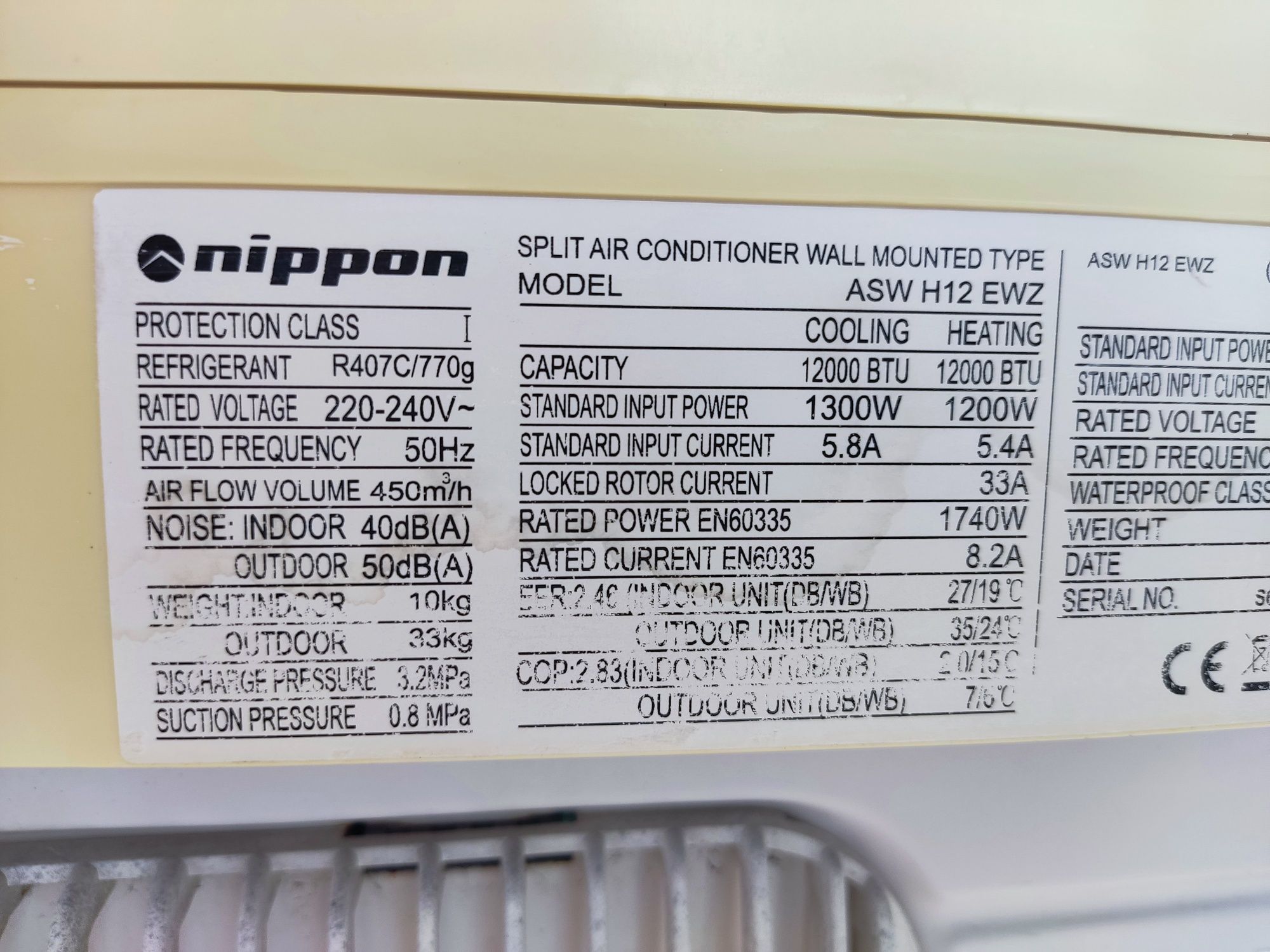 Климатик 12BTU Nipon