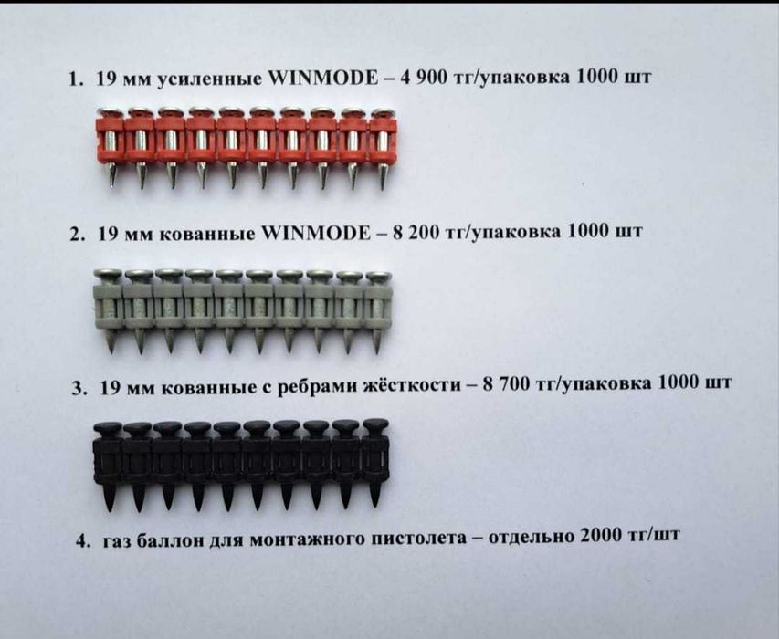 Дюбель -гвозди для монтажного пистолета, пороховые гвозди