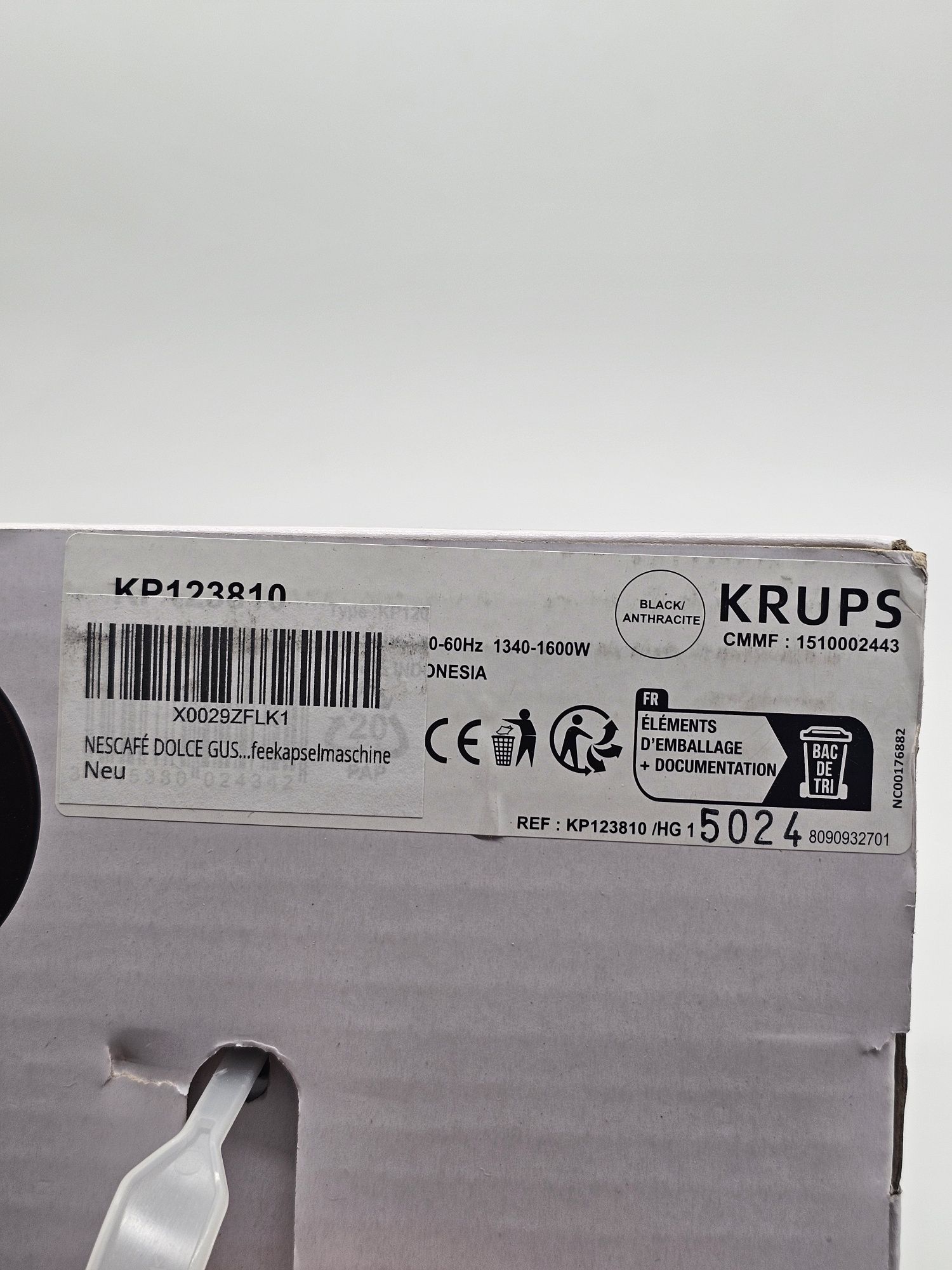 Espressor cu capsule Krups Dolce Gusto Mini Me KP123810, 1500 W, 0.8 l