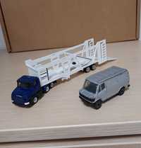 Macheta camion Scania-Siku+remorca+masinuta Mercedes-Welly '80-jucarii