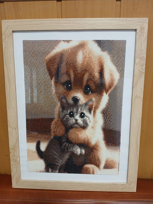 Tablou  înrămat cu diamante  ,30×40cm