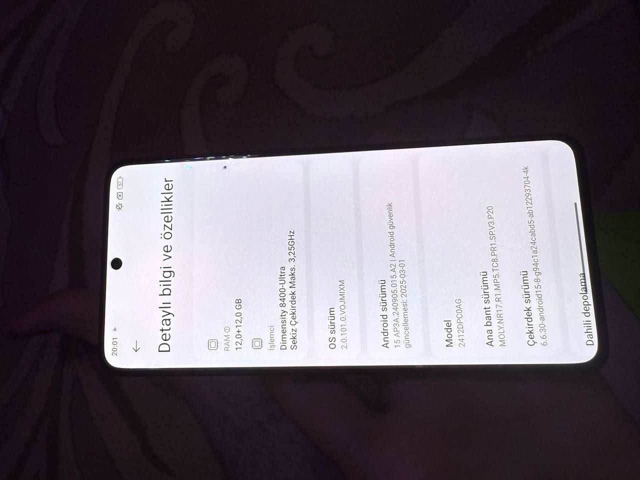 Poco x7 pro 12+12 ram 512 xotira