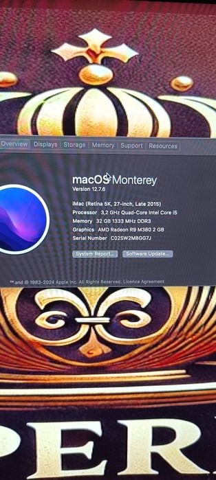 Apple Imac retina 5k 27inch late 2015 i5