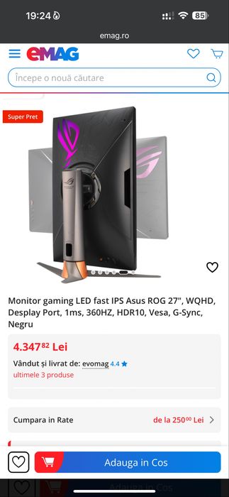 Monitor Asus Rog 360hz