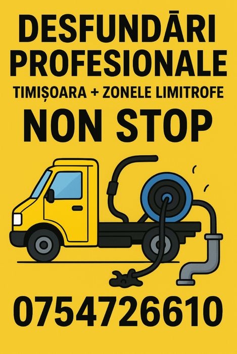 Servicii profesionale de desfundat tevi si canalizare-Timisoara