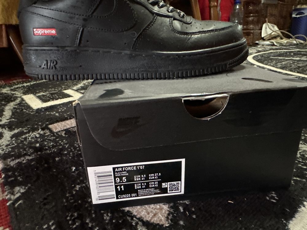 Air force 1 supreme black