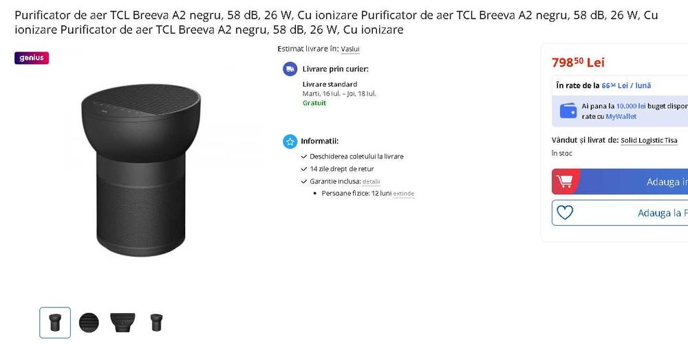 Purificator de aer TCL Breeva A2