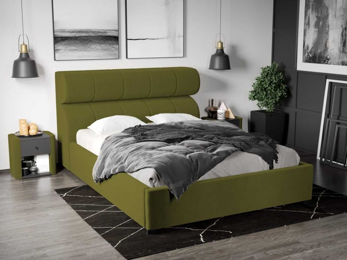Pat Tapitat saltea de 190 Galileo Verde deschis rabatabil cu lada