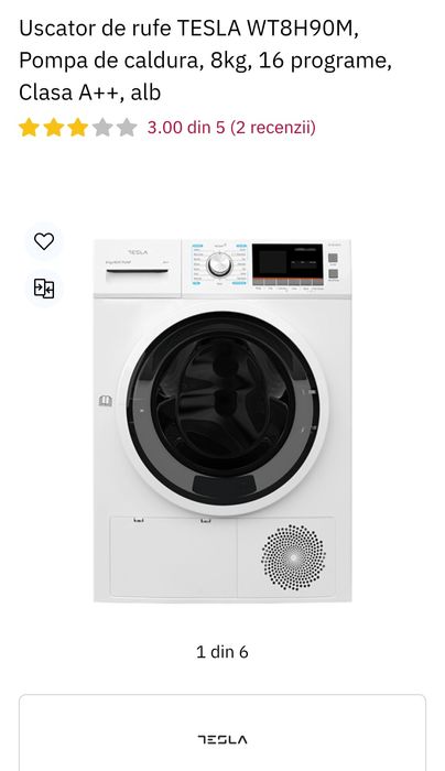 Vând uscător cu pompa de căldură marca Tesla, ca nou