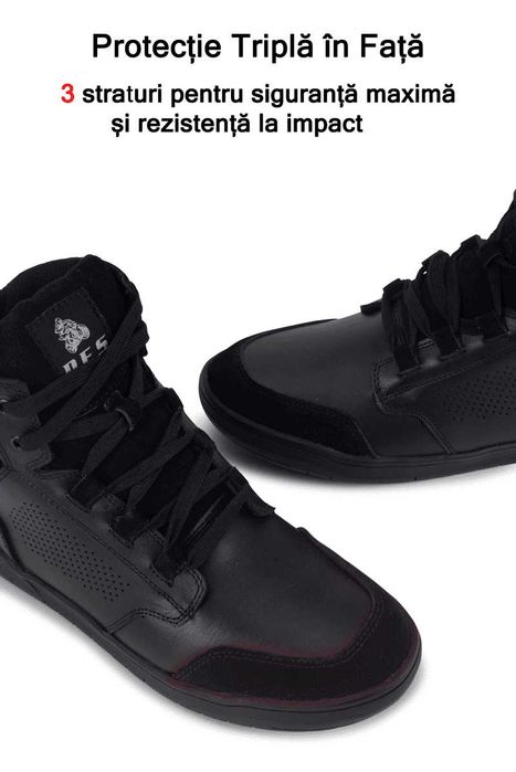 Ghete Moto Urbane PES City Guard Rezistente la Impact, Piele Perforată