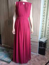 Платье длинное, бордовое,  размер 40