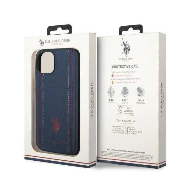 Гръб U.S. Polo Assn Leather Stitch за iPhone 14, 14 Pro, 14 Pro Max