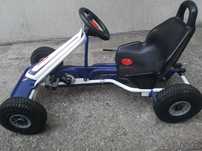 Cart/Kart cu pedale pentru copii PUKY F600 L 5-10 ani alb/albastru