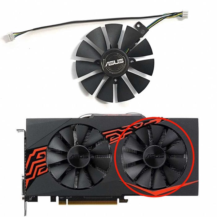 ASUS ventilator Setul fan 95mm RX 470 580 570 GTX 1050Ti 1070Ti 1080Ti