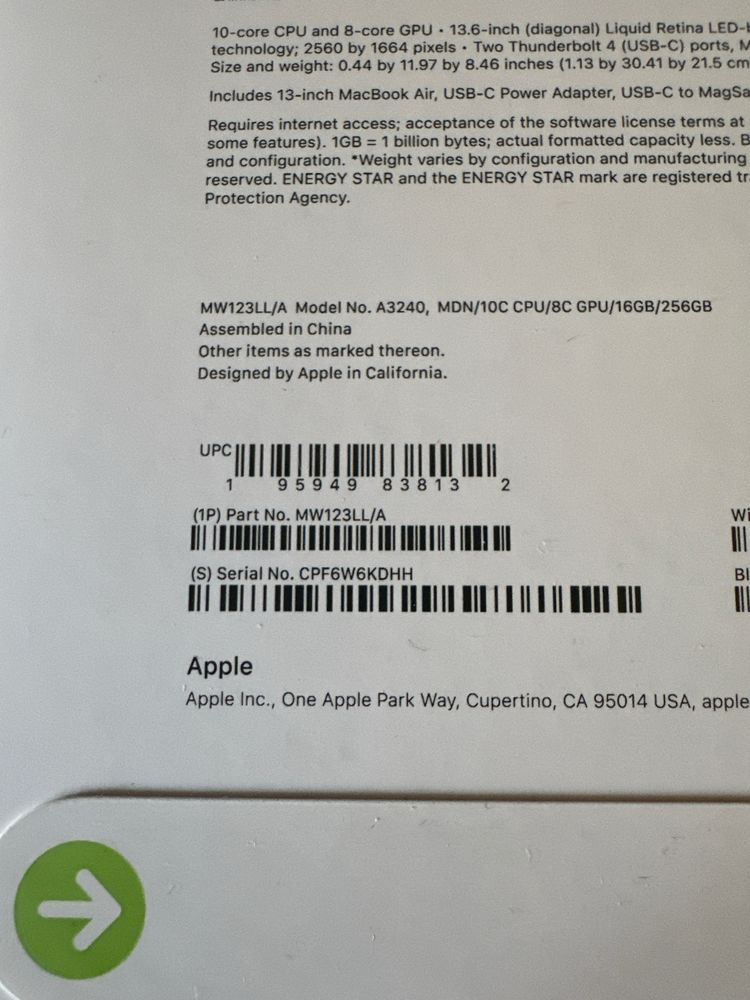 Срочно продаю. Новый MacBook Air 13" M4 (2025) - 16GB | 256GB SSD