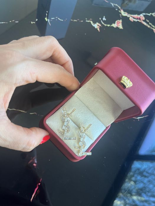 Cercei placați cu aur ysl