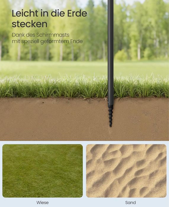 Плажен чадър SONGMICS