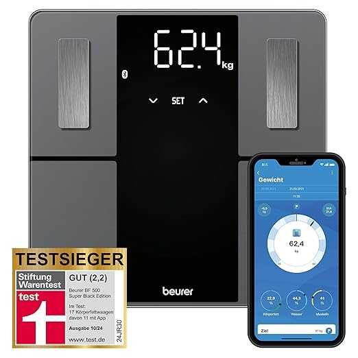Смарт кантар за телесно тегло Beurer BF 500 BT , черен/сив