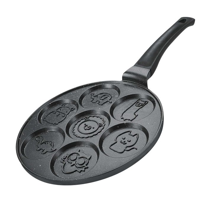 Tigaie pentru Clatite HERZBERG cu diferite forme, diametru 26 cm,negru