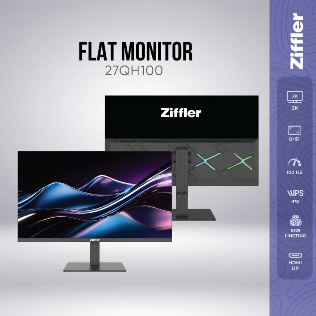 [НОВЫЙ] Монитор Ziffler 27QH100 / 27" 2K QHD IPS FLAT 100Hz RGB Black