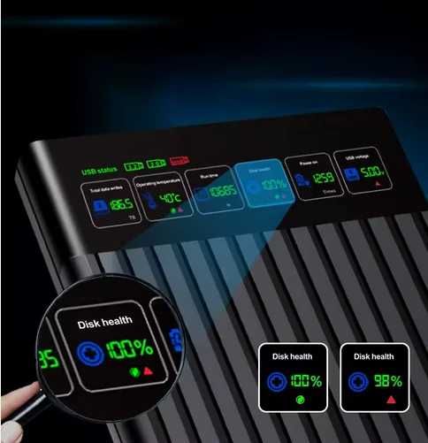 Carcasa externa SSD/HDD 2.5 inch afisaj LCD Color Smart Sentinel